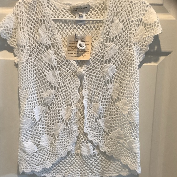 Jones New York White Crochet Cardigan - Picture 1 of 8